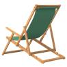 Folding Beach Chair Solid Wood Teak Green - Comfortable & Durable