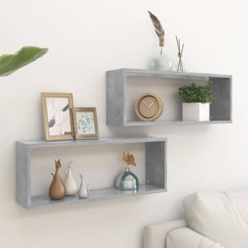 Wall Cube Shelf Set - Concrete Grey | Stylish Storage Solution