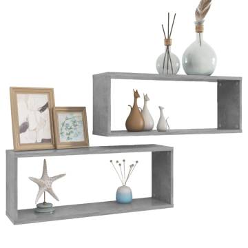 Wall Cube Shelf Set - Concrete Grey | Stylish Storage Solution