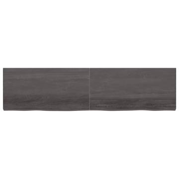 Wall Shelf Dark Brown Solid Oak – 200x50 cm | Hipo Market