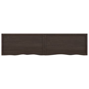 Wall Shelf Dark Brown Solid Oak – 200x50 cm | Hipo Market