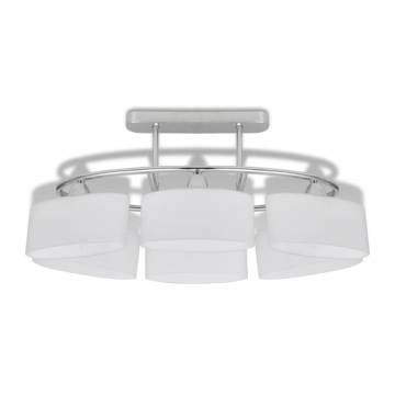 Elegant Ceiling Lamp with Ellipsoid Glass Shades for 6 E14 Bulbs