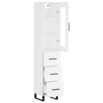 Stylish Highboard White 34.5x34x180 cm | Hipomarket