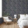 DUTCH WALLCOVERINGS Joelle Wallpaper Silver and Blue - HipoMarket