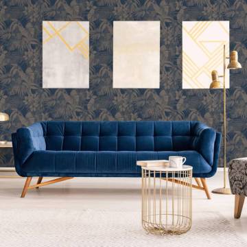 DUTCH WALLCOVERINGS Joelle Wallpaper Silver and Blue - HipoMarket