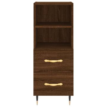 Elegant Brown Oak Highboard | 34.5x34x180 cm - Hipomarket