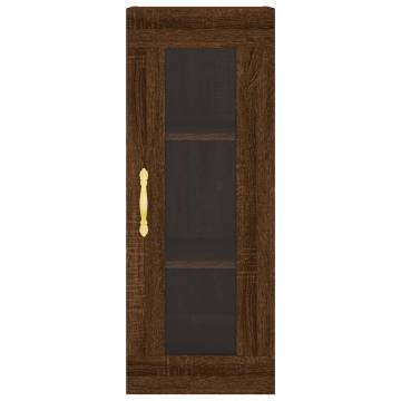 Elegant Brown Oak Highboard | 34.5x34x180 cm - Hipomarket