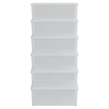 Plastic Storage Boxes - 6 pcs 10 L Stackable | HipoMarket