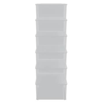 Plastic Storage Boxes - 6 pcs 10 L Stackable | HipoMarket