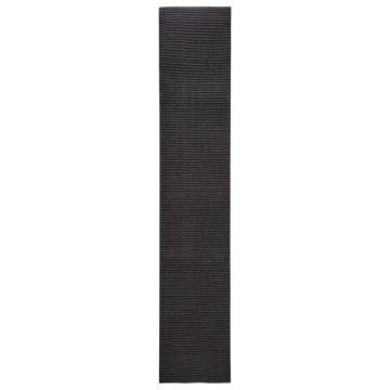 Durable Sisal Rug for Scratching Post - Black 66x350 cm