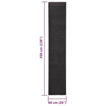 Durable Sisal Rug for Scratching Post - Black 66x350 cm