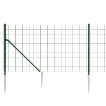 Wire Mesh Fence with Spike Anchors Green 0.8x10 m - HipoMarket