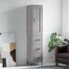 Highboard Grey Sonoma 34.5x34x180 cm Engineered Wood Colour grey sonoma Quantity in Package 1 Model 3 drawers 