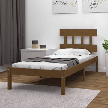 Honey Brown Solid Wood Bed Frame 100x200 cm | HipoMarket