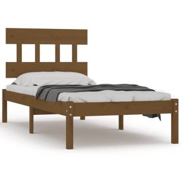 Honey Brown Solid Wood Bed Frame 100x200 cm | HipoMarket