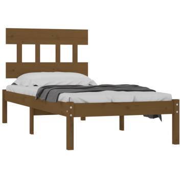 Honey Brown Solid Wood Bed Frame 100x200 cm | HipoMarket