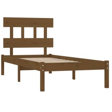 Honey Brown Solid Wood Bed Frame 100x200 cm | HipoMarket