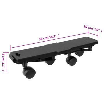 Moving Dollies with 4 Wheels - 10 pcs Black Polypropylene