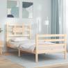 Bed Frame with Headboard 100x200 cm Solid Wood Colour natural Size 100 x 200 cm 