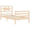 Solid Wood Bed Frame with Headboard - 100x200 cm | HipoMarket