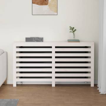 Radiator Cover White - Solid Pine Wood | 153x19x84 cm