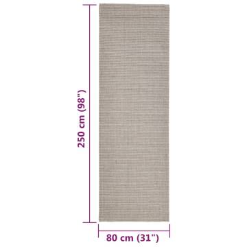 Sisal Rug for Scratching Post Sand 80x250 cm - Durable & Versatile