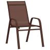 Stackable Garden Chairs 4 pcs - Brown Textilene Fabric