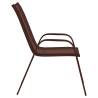 Stackable Garden Chairs 4 pcs - Brown Textilene Fabric