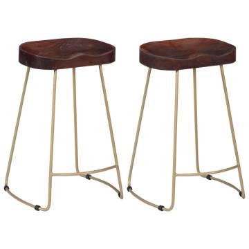 Gavin Bar Stools - 2 Pcs Solid Mango Wood - Stylish Design