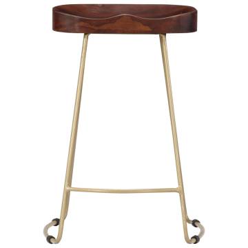 Gavin Bar Stools - 2 Pcs Solid Mango Wood - Stylish Design