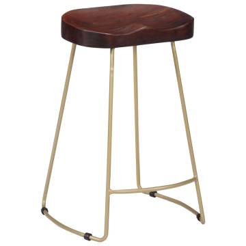 Gavin Bar Stools - 2 Pcs Solid Mango Wood - Stylish Design