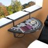 Hanging Balcony Table Black and White Mosaic Colour black Size 76 x 56 x 64 cm Quantity in Package 1 