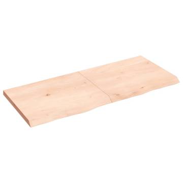 Bathroom Countertop 120x50 cm - Untreated Solid Oak Wood