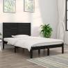 Bed Frame Black Solid Wood 135x190 cm Double Colour black Size 135 x 190 cm 