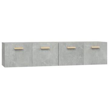 Stylish Concrete Grey Wall Cabinets - Set of 2 | Hipomarket