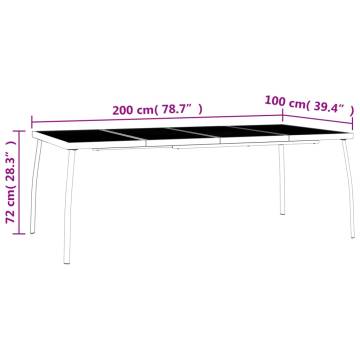 Stylish Anthracite Garden Table - 200x100 cm Steel Mesh