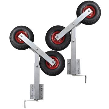 Boat Trailer Double Wheel Bow Support Set of 2 - 59-84 cm