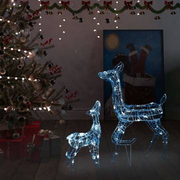 Acrylic Reindeer Family Christmas Decoration - 160 LED Lights