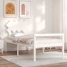 Bed Frame with Headboard White 90x200 cm Solid Wood Colour white Size 90 x 200 cm 