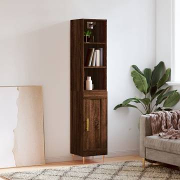 Stylish Highboard Brown Oak - Modern Engineered Wood Storage