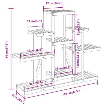 Flower Stand 110x25x96 cm Solid Wood Fir | Hipomarket UK