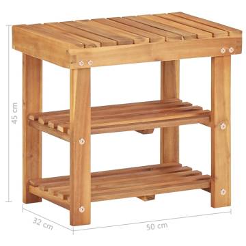 Shoe Rack 50x32x45 cm - Solid Acacia Wood | Hipo Market