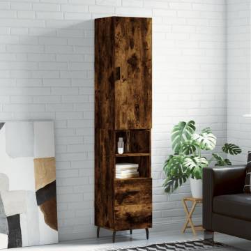 Stylish Highboard in Smoked Oak – 34.5x34x180 cm | HipoMarket