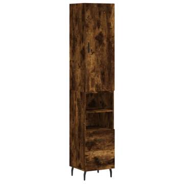 Stylish Highboard in Smoked Oak – 34.5x34x180 cm | HipoMarket