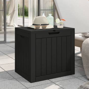 Garden Storage Box Black - Durable Polypropylene 55.5x43x53 cm