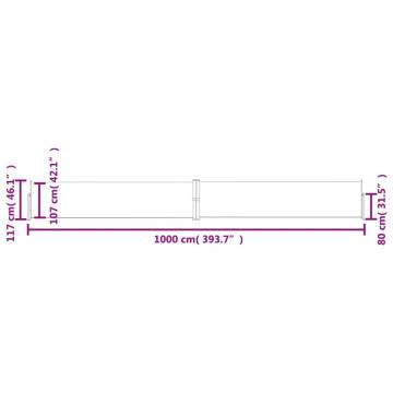 Retractable Side Awning Cream 117x1000 cm | Hipomarket