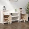 Stylish White Sideboards Set - Solid Pine - 2 pcs 40x35x80 cm