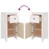 Stylish White Sideboards Set - Solid Pine - 2 pcs 40x35x80 cm