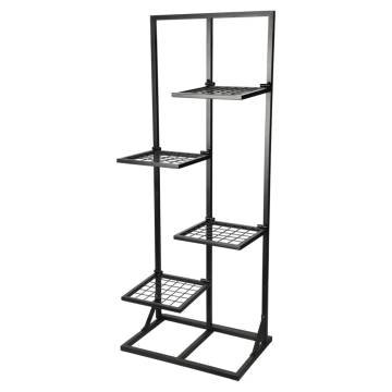 ProGarden Flower Rack - 4 Shelves, Black - 40x27x102 cm