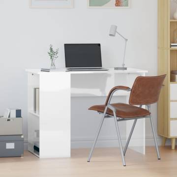 High Gloss White Desk - Modern Engineered Wood | Hipo Market